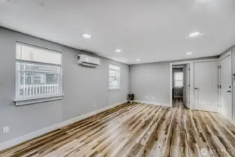 AC in the living room, LVP flooring thought-out. Modern and move in ready,