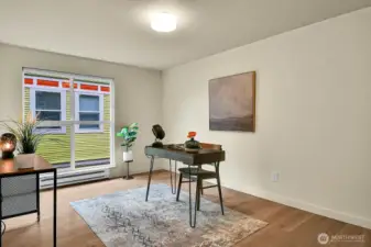 Second bedroom, with eastern exposure, can also flex as an office or workout space.