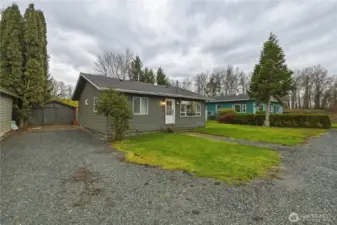 Garage could fit small car or motorcycle.