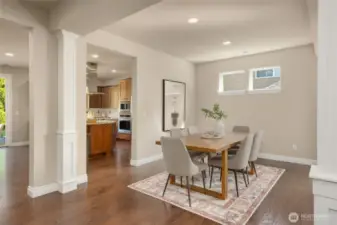 The formal dining room directly adjacent to the kitchen.