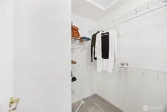 Second and larger walk in closet in the primary bedroom.