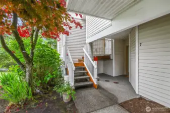 Entrance to unit #7 is just to the right of the stairs.
