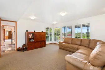 Downstairs living room with views to the water