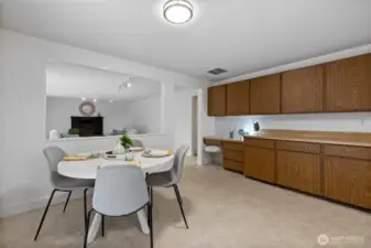 Extra cabinets and work space next to the breakfast nook area.