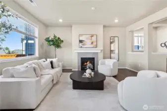 Cozy fireplace, in spacious living room!