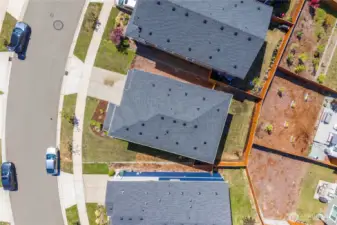 Flat yard, with plenty of privacy from backdoor neighbor, who's house sits lower. It is a blank canvas.
