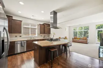 Kitchen open to living room