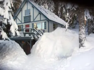 Winter time.  Note entrance lower level used this time of year.