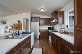 A great space with ample cupboard and counter space.