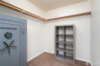 Primary walk-in closet is spacious!