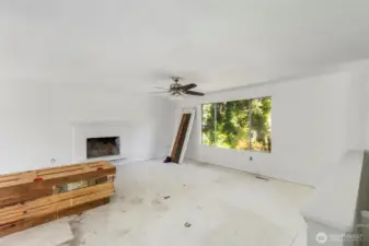 Wood fireplace