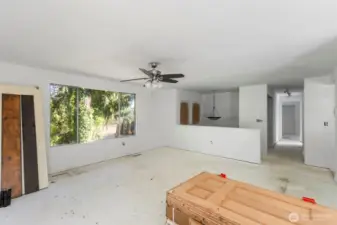 Whole house walls have been painted with primer ready to be painted the way you want!