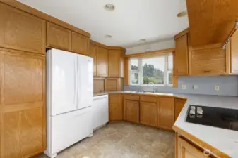 Abundant counter space for meal prep.
