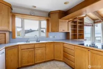 Bright and cheerful kitchen with natural light.