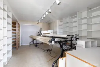 Lower level craft room.