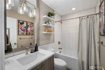 Fully remodeled full bath on top floor.