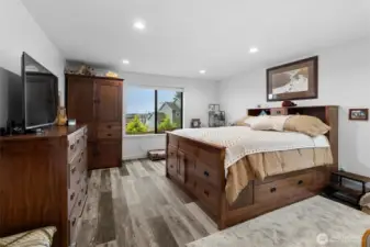 Primary bedroom suite separate from other 3 bedrooms