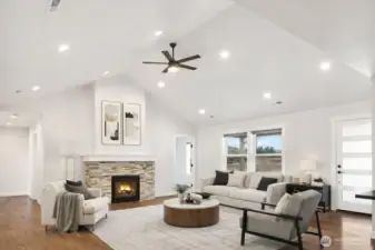 Virtually Staged. This wonderful entertainer’s home offers an open, inviting layout with a smart design—two bedrooms on one side of the house and the primary suite thoughtfully placed on the other. It’s perfect for both gathering and privacy.