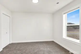 One of three bedrooms. This one is just off the great room and faces west.