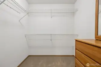 Huge walk-in closet in the primary bedroom