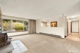 View window and open floor plan.