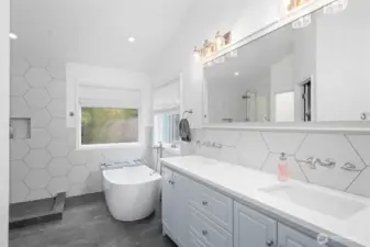 Primary bath. Look at the soaking tub...