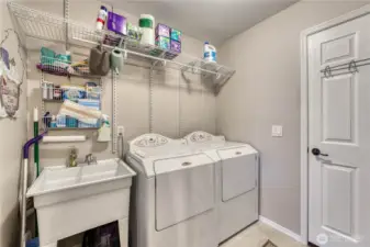 Utility room off garage