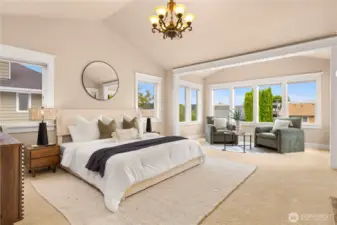 Expansive primary bedroom retreat.