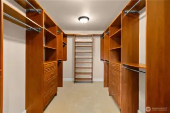 Primary walk-in closet.
