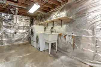 Washer and dryer stay - located in the basement.