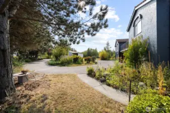 This home has it all with a circle driveway and paved paths around the home... English gardens, fruit trees, berries and raised garden beds.