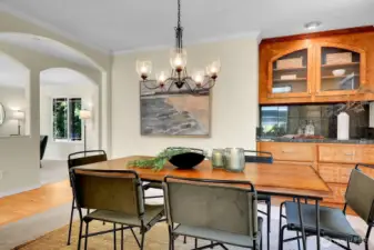 The dining room features great built-in, well-lit storage.