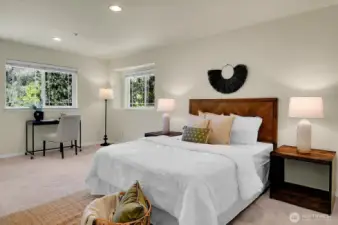 Bedroom #2. Nowhere has this home skimped on room size or storage.
