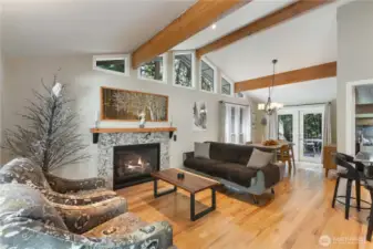 Living Area with new propane fireplace.