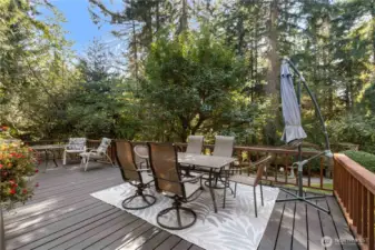 Large dining area on deck.