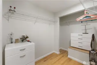 Primary Bedroom walk-in closet.