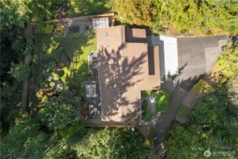 Drone Shot from above illustrates the privacy that comes with this home.