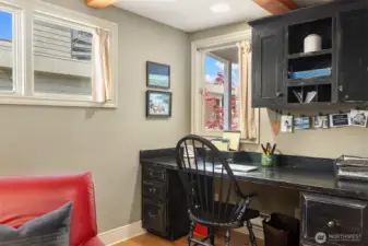 Main floor office in the den.