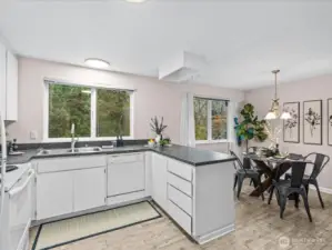 The kitchen is both functional and comfortable.