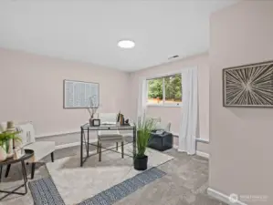 The fourth bedroom located on the lower level could be a great place for guests or home office.