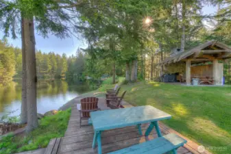 Community picnic area on the lake.