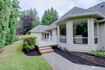 Showing Kitchen area & Deck Entrance