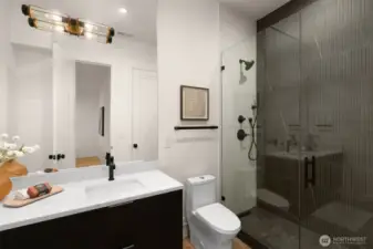 Full bathroom at the lower level