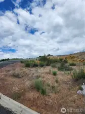 View of building site from south boundary, looking up hill.