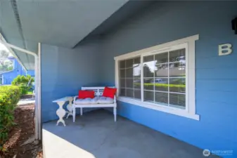 A south facing covered front porch is ample.