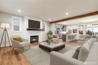 Staged living room - digitally staged for sample purposes only.