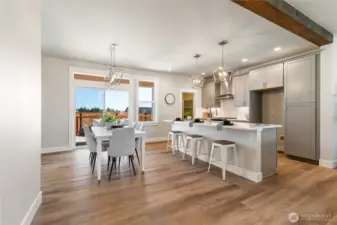 Staged  Dining area/kitchen - photo is for example purposes only and not the actual house.