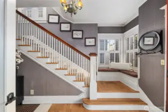 Fully restored staircase to the main floor living quarters.