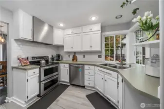 Kitchen with stainless steel appliances!