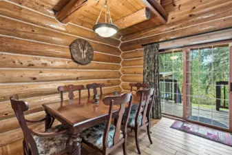 Dining room overlooking backyard